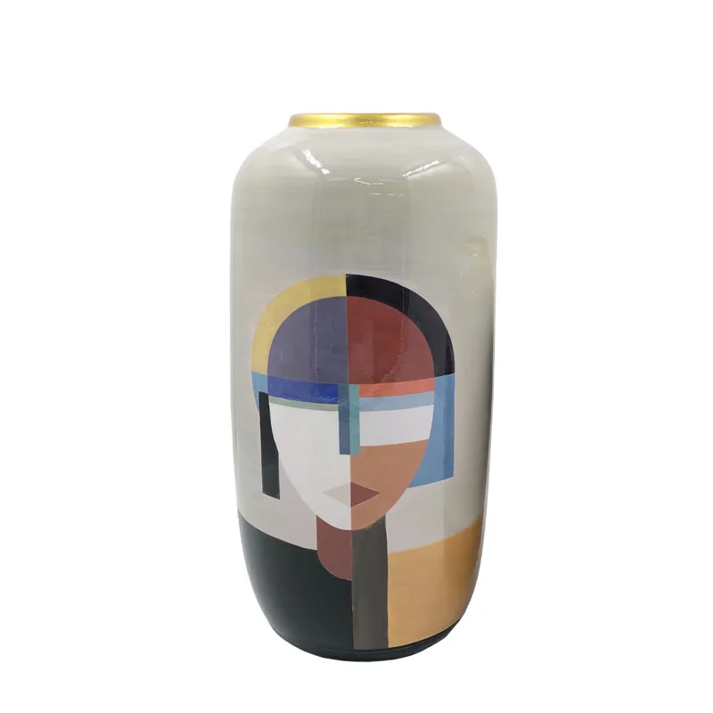 ΚΕΡΑΜΙΚΟ ΒΑΖΟ ΜΕΓΑΛΟ ΧΡΩΜΑΤΑ ΓΥΝΑΙΚΕΙΟ ΠΡΟΣΩΠΟ - Φ18x41cm 4/KIB