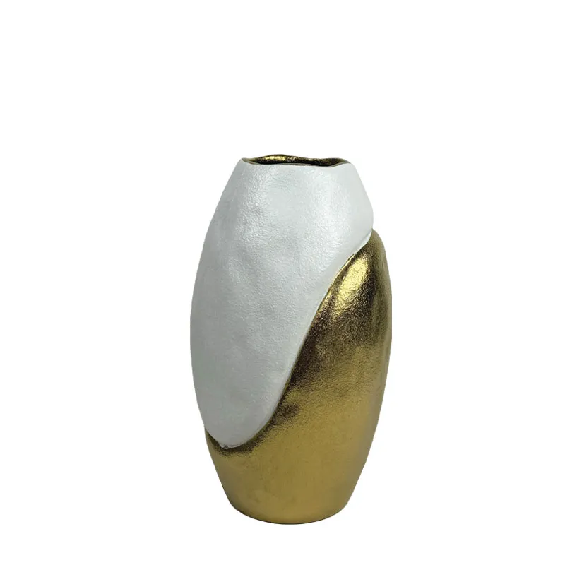 ΚΕΡΑΜΙΚΟ ΒΑΖΟ ΛΕΥΚΕΣ/ΧΡΥΣΕΣ ΑΝΑΓΛΥΦΕΣ ΔΙΠΛΕΣ ΜΙΚΡΟ - 30.5cm 1/6ΚΙΒ