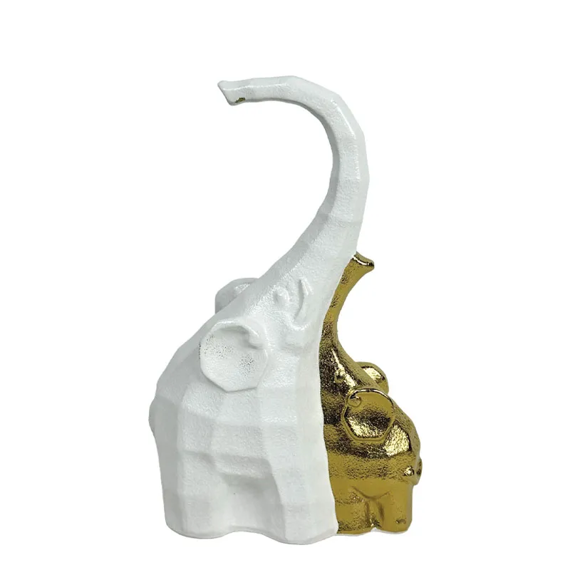 ΚΕΡΑΜΙΚΟ ΔΙΑΚΟΣΜΗΤΙΚΟ ΒΑΖΟ ΛΕΥΚΟ/ΧΡΥΣΟ ΕΛΕΦΑΝΤΑΚΙΑ - Υ29cm 1/12ΚΙΒ