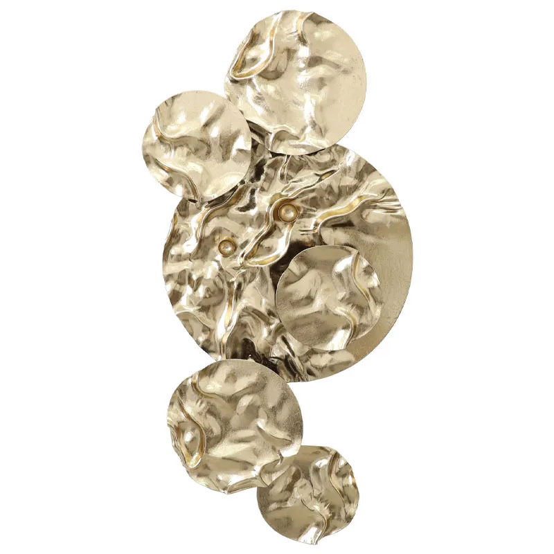 ΜΕΤΑΛΛΙΚΟ ΤΟΙΧΟΥ ΧΡΥΣΟ ΚΥΚΛΟΙ ΤΣΑΛΑΚΩΤΟ - 41.3x81.9x5.1cm 4/KIB