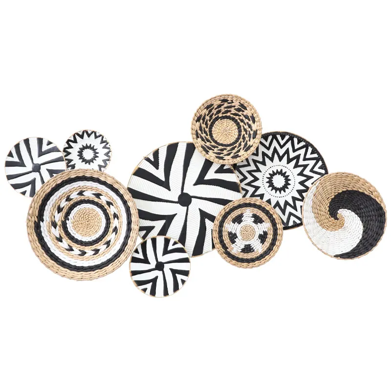 ΜΕΤΑΛΛΙΚO-ΨΑΘΙΝΟ TOIXOY ΧΡΥΣΟ/ΜΑΥΡΟ/ΛΕΥΚΟ/ΚΑΦΕ ΚΥΚΛΟΙ ΣΤΥΛ BOHO - 107.3x57.8x8.9cm 4/KIB