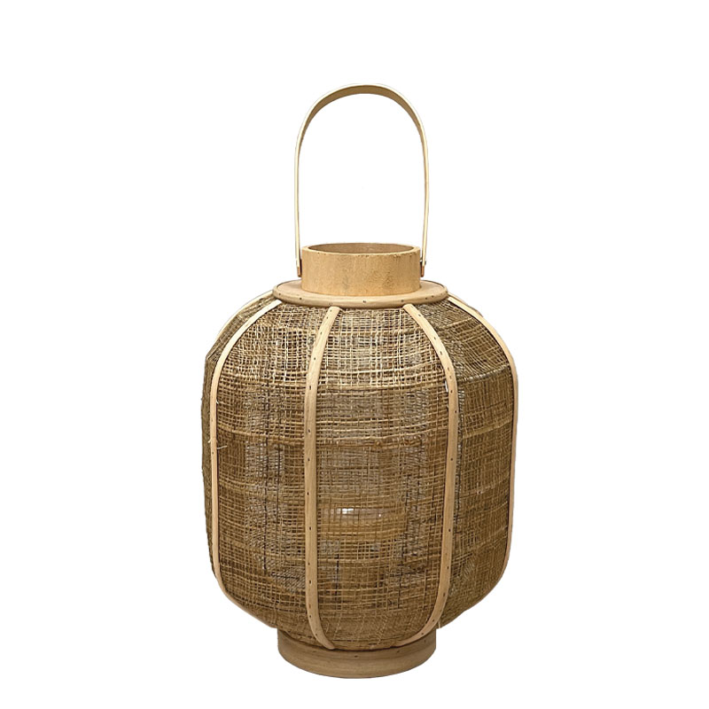 ΦΑΝΑΡΙ ΜΠΑΜΠΟΥ ΨΙΛΟ ΠΛΕΓΜΑ ΦΥΣΙΚΟ ΚΑΦΕ ΚΥΛΙΝΔΡΙΚΟ ΜΕ ΧΕΡΟΥΛΙ & ΓΥΑΛΙ ΚΕΡΙΟΥ - Φ28x36cm 12/KIB