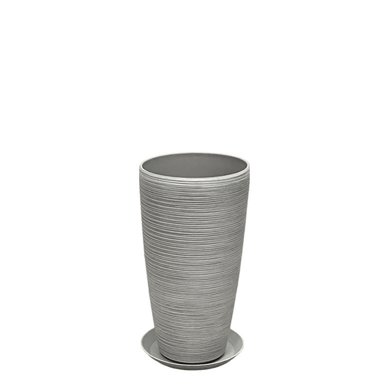 STONE POLYRESIN ΚΑΣΠΩ ΜΕ ΠΙΑΤΟ ΓΚΡΙ  ΜΙΚΡΟ - Φ23x42cm