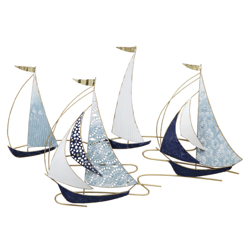 ΜΕΤΑΛΛΙΚΟ ΔΙΑΚΟΣΜΗΤΙΚΟ ΤΟΙΧΟΥ 4 ΚΑΡΑΒΙΑ - 83.8x54.6x5.1cm 4/ΚΙΒ