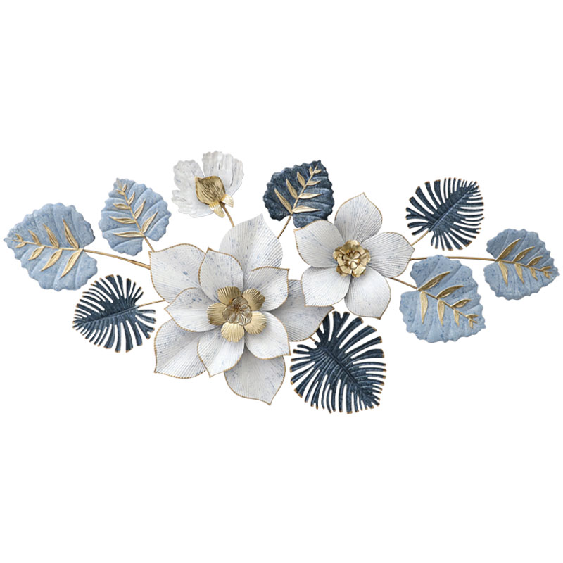 ΜΕΤΑΛΛΙΚΟ ΔΙΑΚΟΣΜΗΤΙΚΟ ΤΟΙΧΟΥ ΛΟΥΛΟΥΔΙΑ ΚΑΙ ΦΥΛΛΑ - 116.2x58.4x7cm 4/ΚΙΒ