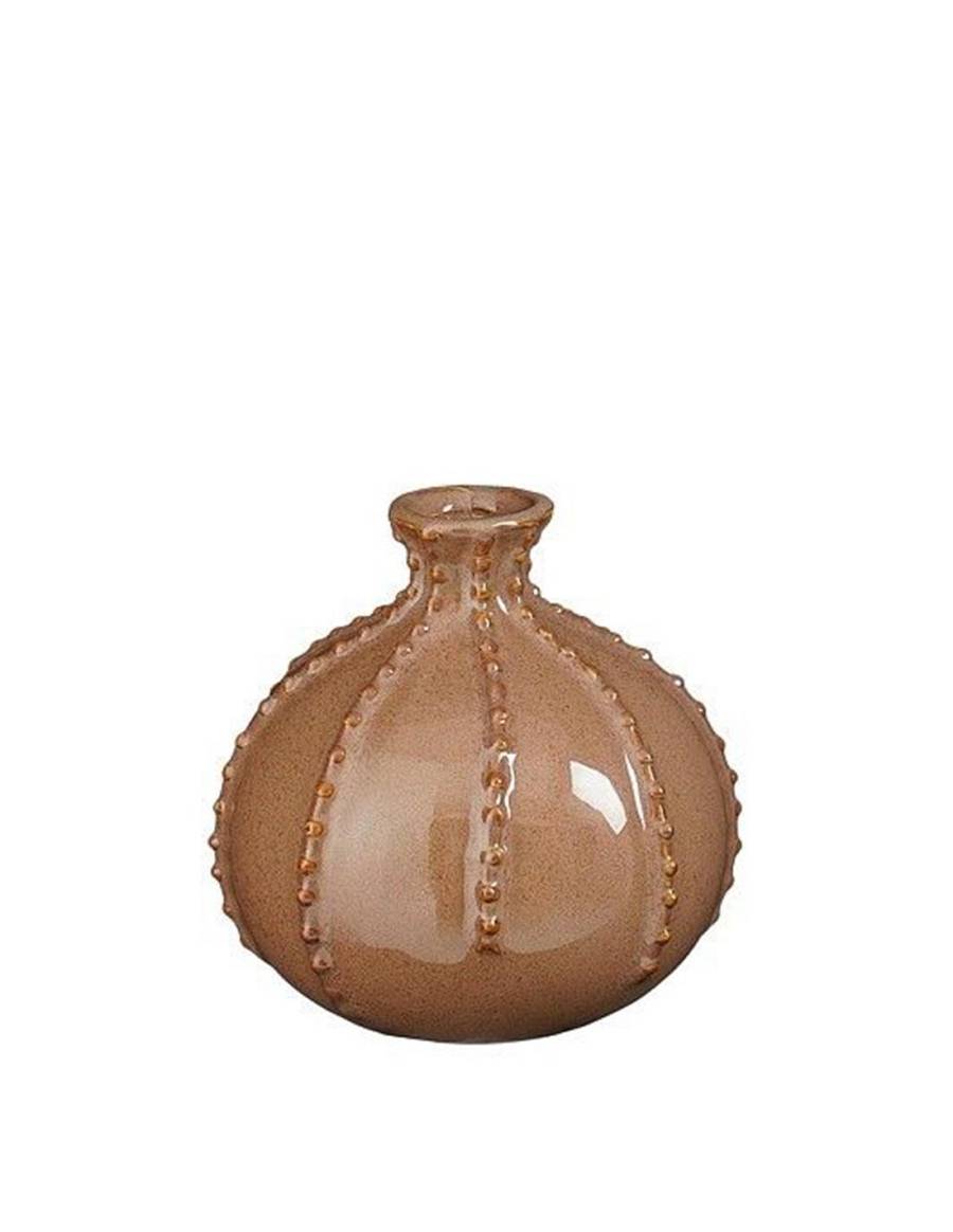 Βάζο κεραμικό καφέ Stephanie Φ11,5Η11,5 cm