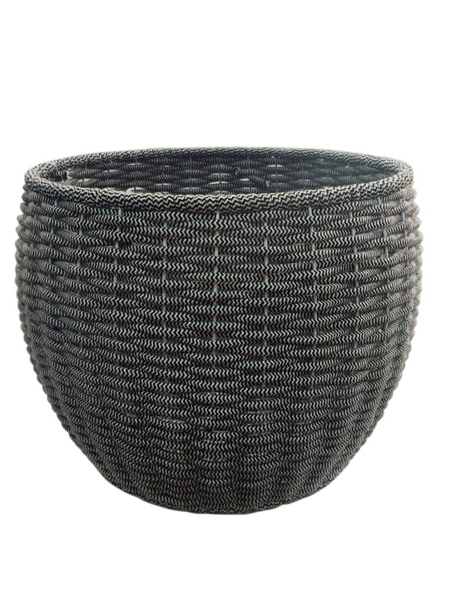 Καλάθι κασπώ βαμβ.2χρωμο μαύρο 53Χ42