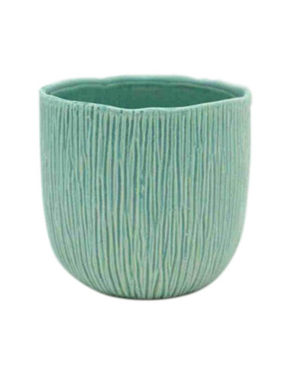 Κασπώ κεραμ. Πράσινο αν.Φ14Η14cm