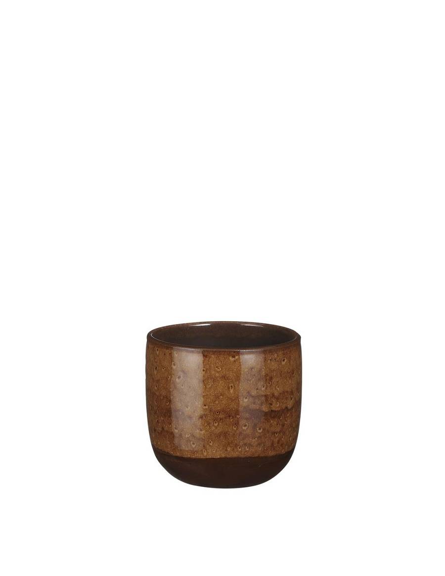 Κασπώ κεραμικό ώχρα γυαλιστερό Φ17Η16 cm