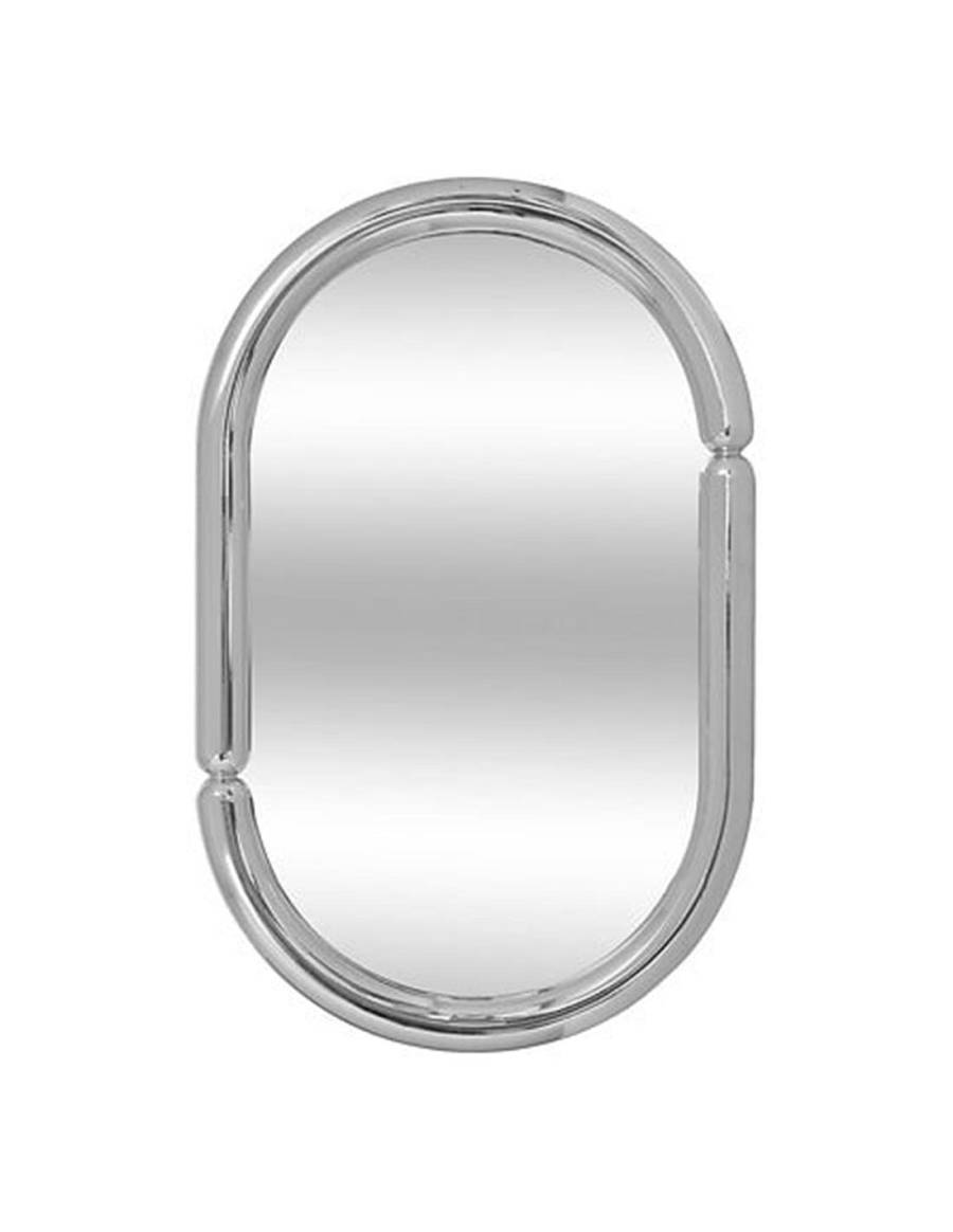 Καθρέφτης Micaelaοβάλ πλαστ.ασημί 35x55 cm