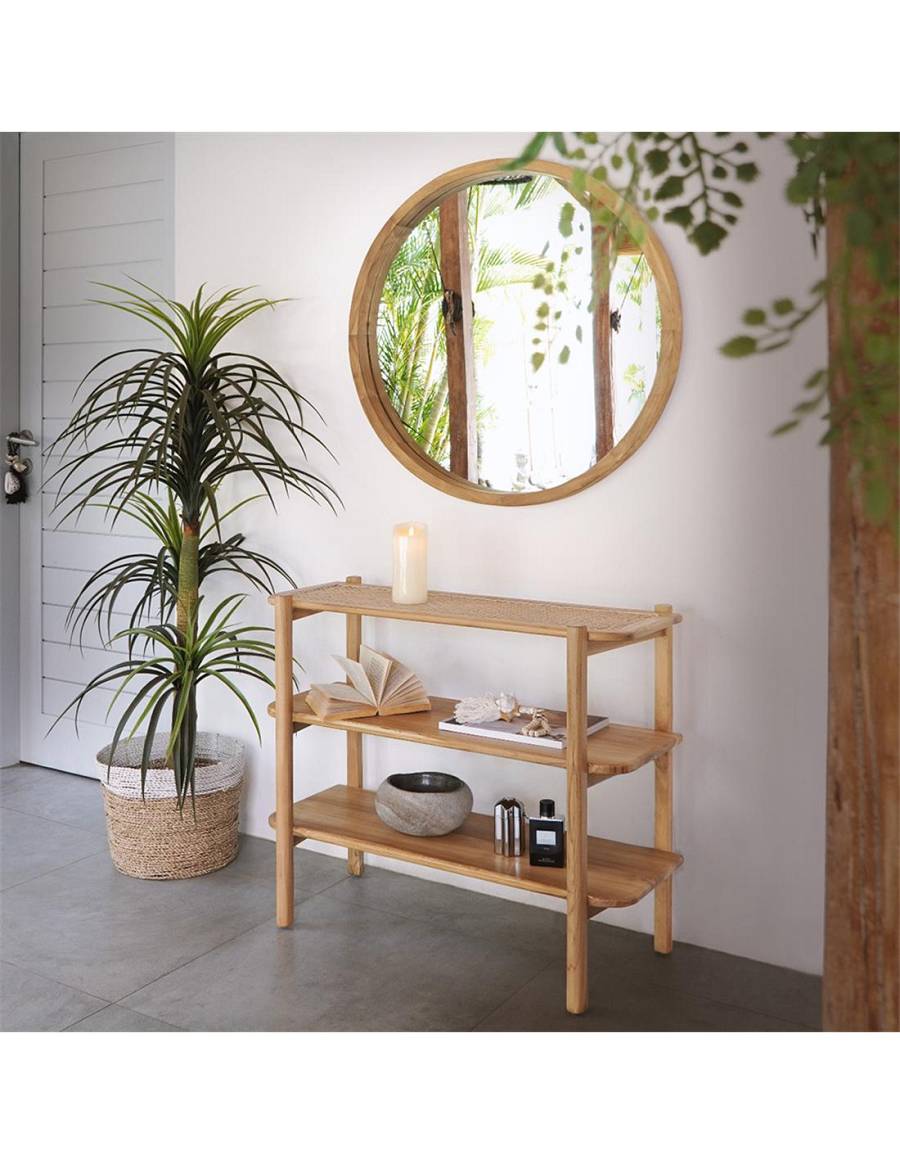 Κονσόλα Teak /Rattan 85x35x73 cm