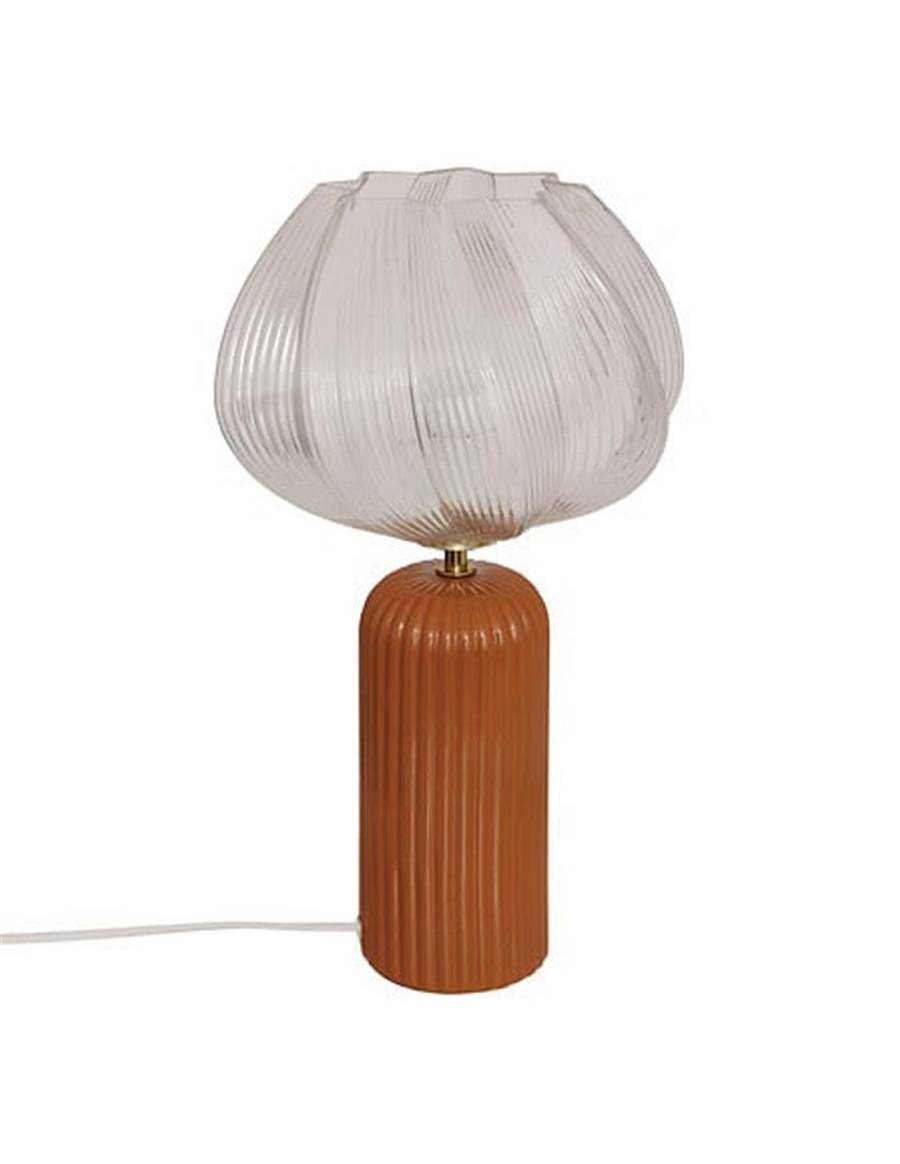 Λάμπα λουλούδι camel κεραμ/γυαλ. 27,5x45,5 cm