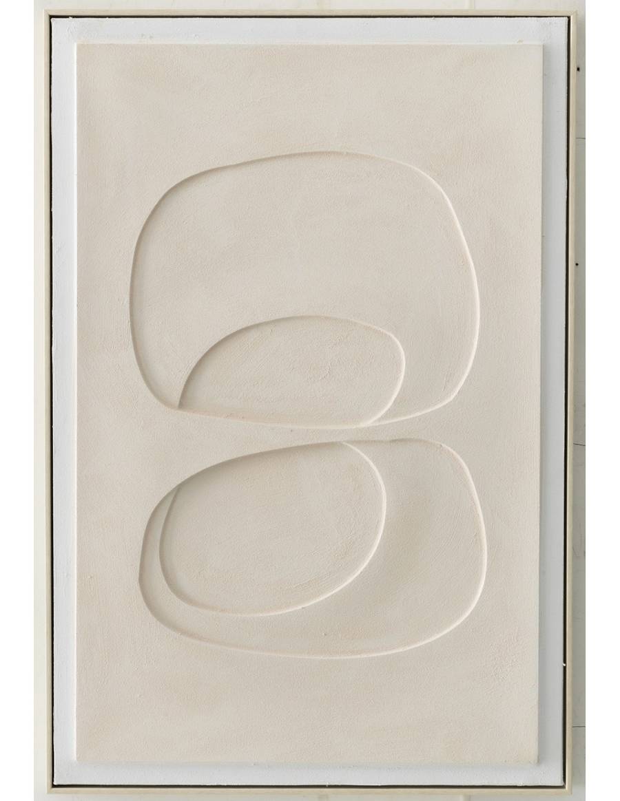 Πίνακας χειρ.ζωγραφ.με ξυλινο πλαίσιο ,εκρού 60x90cm