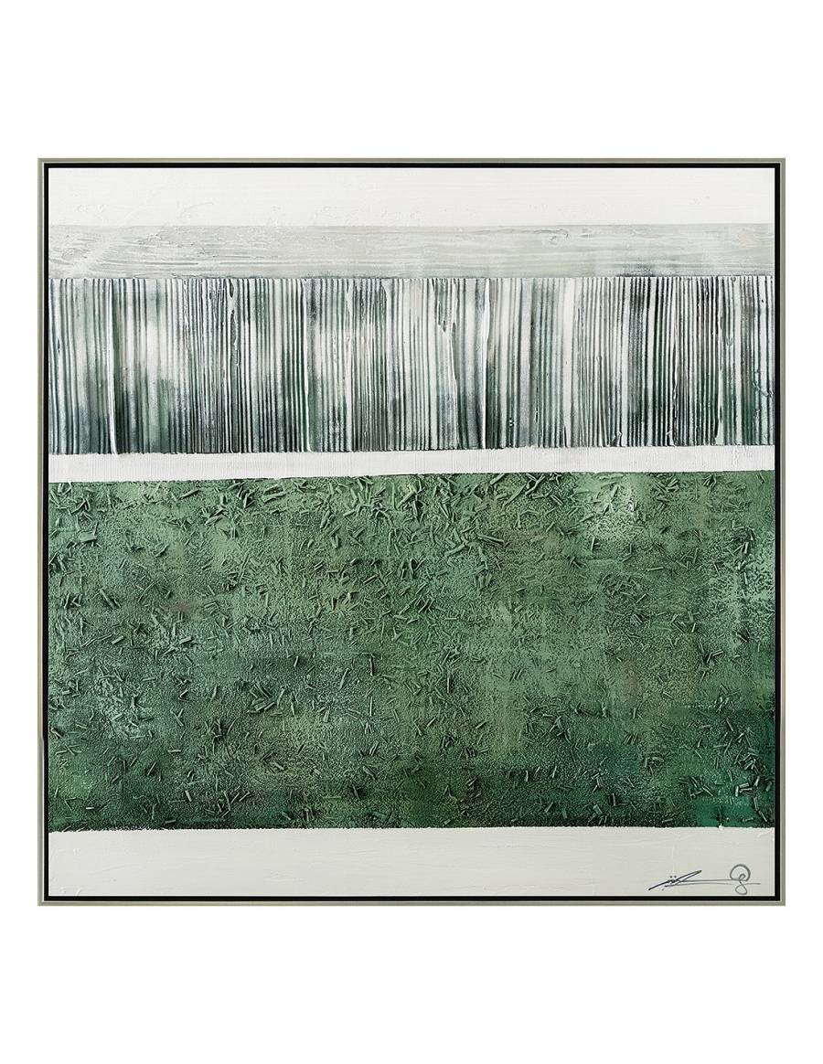 Πίνακας  χειρ.ζωγραφ.με ξυλινο πλαίσιο,green grassland 80x80cm