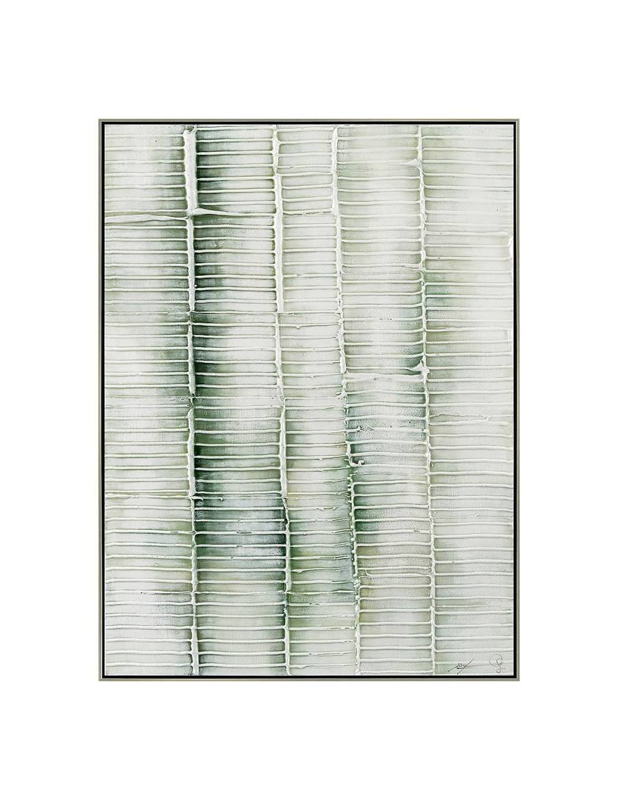 Πίνακας  χειρ.ζωγραφ.με ξυλινο πλαίσιο, πράσινος gold parts 90x120cm