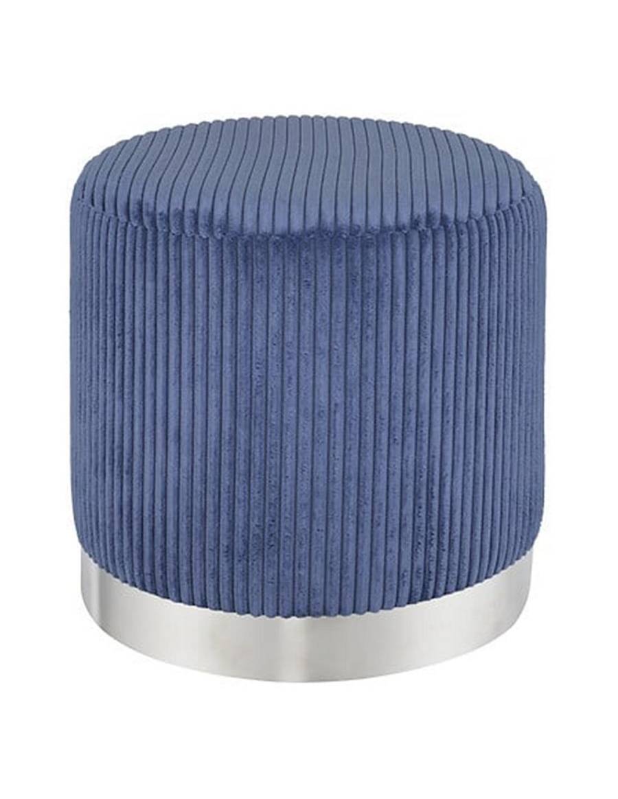 Σκαμπώ Sylia μπλε βελούδο 38x38 cm