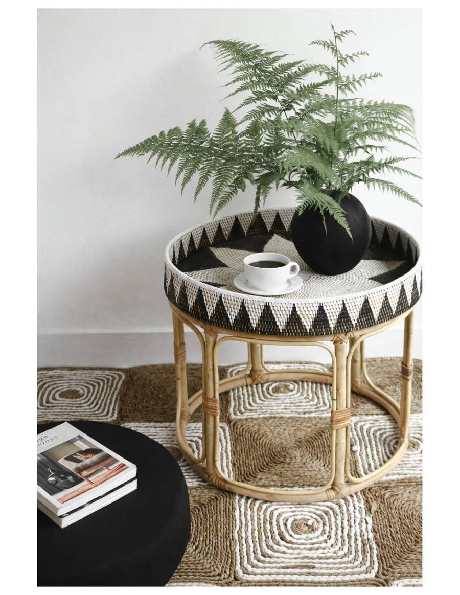 Σκαμπώ / τραπέζι Rattan  60x50 cm