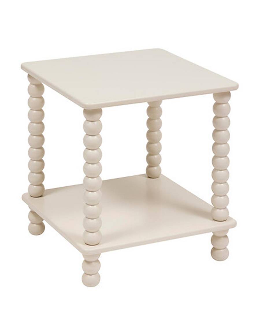 Τραπέζι βοηθητικό εκρού/σκαλιστά πόδια 40x40x45cm