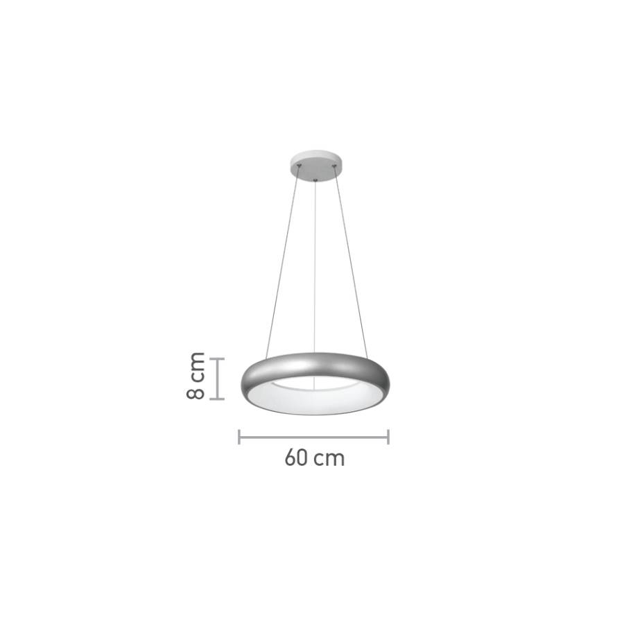 Κρεμαστό φωτιστικό LED 110W 3CCT από χρυσαφί και λευκό ακρυλικό D:60cm (42024-A-Golden)