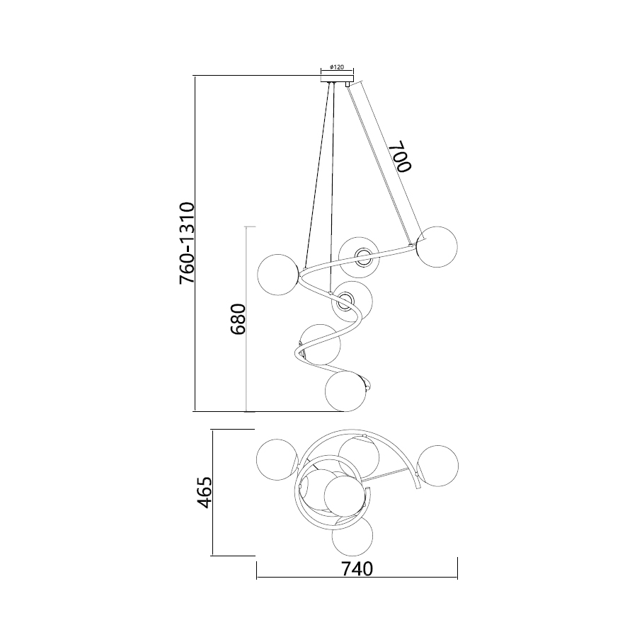 ΕΞΑΦΩΤΟ-ΚΡΕΜΑΣΤΟ ΦΩΤΙΣΤΙΚΟ-ΚΩΔ. WAVE-6P-GD
