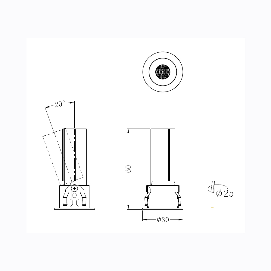 ΣΠΟΤ ΦΩΤΙΣΤΙΚΟ ΧΩΝΕΥΤΟ-ΚΩΔ. OGIO-25-D