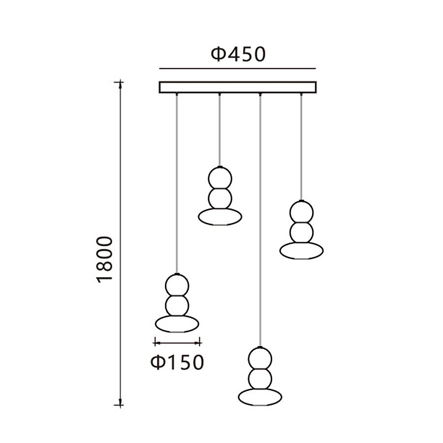 GALAXY - Πολύφωτο Μεταλλικό Κρεμαστό Φωτιστικό
