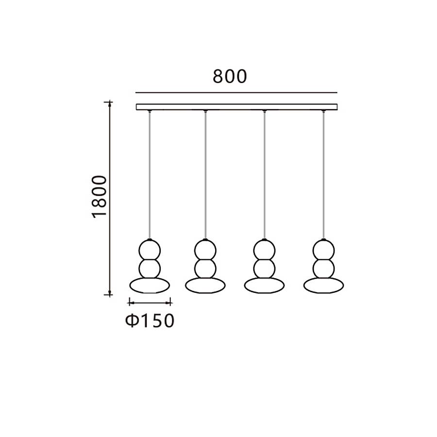 GALAXY - Πολύφωτο Μεταλλικό Κρεμαστό Φωτιστικό