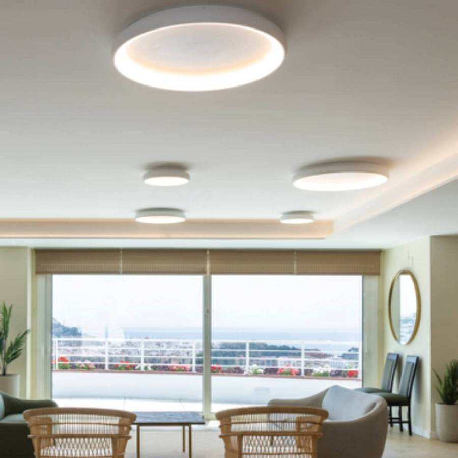 CEILING  LIGHT 55W 3000K  ALUMINIUM & ACRYLIC   SANDY WHITE