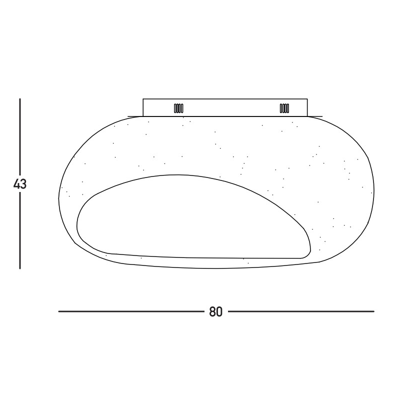 CEILING LAMP E27 MAX 15W FIBERGLASS D:80 CM