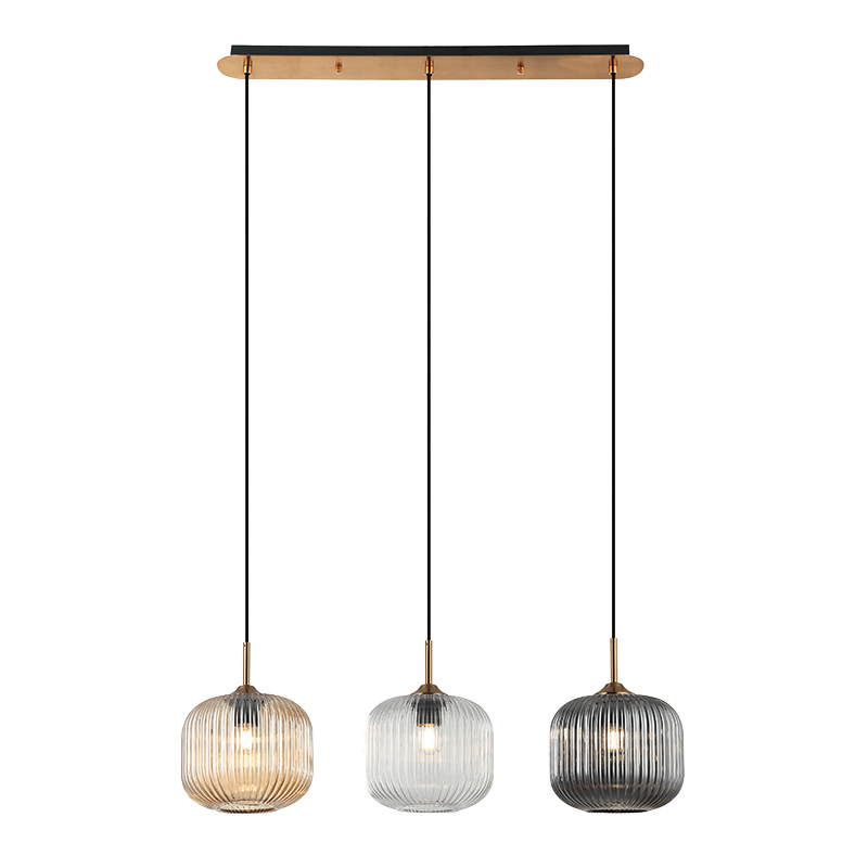 PENDANT LIGHT 3XE27 MAX40W GLASS CLEAR-SMOKE-CHAMPAGNE