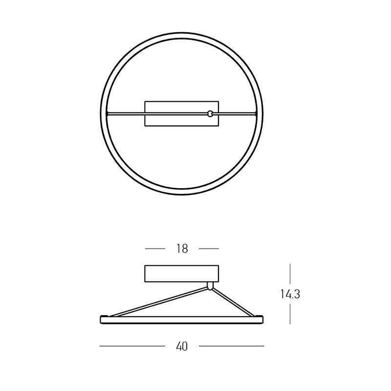 CEILING LED LIGHT 26W 3000K TRIAC BRASS
