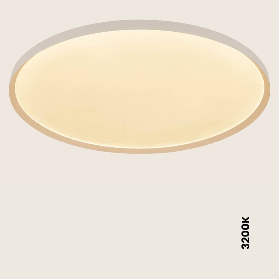 CEILING LED LIGHT 84W 2700K-3200K-4000K DALI SANDY WHITE - METAL - ALUMINIUM - MICROPRISMATIC DIFFUSER