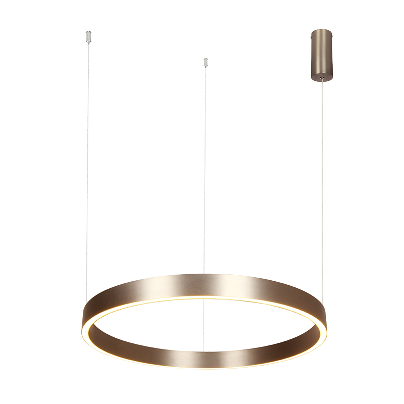 PENDANT LED LIGHT UP-DOWN 59W 3000K ELECTROPLATE BRUSHED COFFEE ALUMINIUM - ACRYLIC