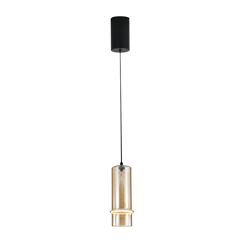 PENDANT LED LIGHT 6W 3000K SANDY BLACK - CHAMPAGNE GLASS