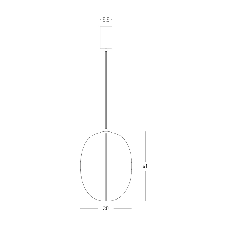 PENDANT LIGHT 1xE27 MAX 15W MULBERRY SILK - METAL BLACK