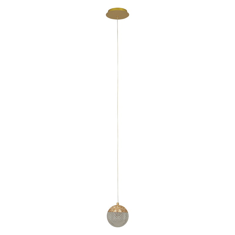 PENDANT LED LIGHT 9W 3000K GOLD ALUMINIUM - ACRYLIC