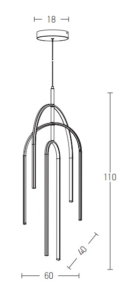 PENDANT LIGHT LED 80W 3000K GOLD