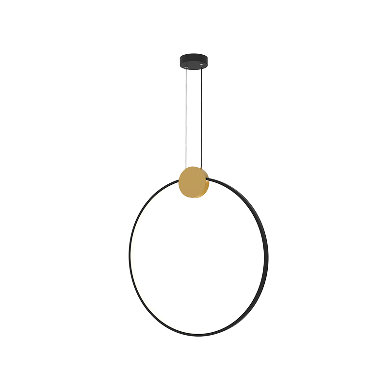 PENDANT LED LIGHT 24W 3000K ALUMINIUM-SILICON,GOLD-BLACK RING