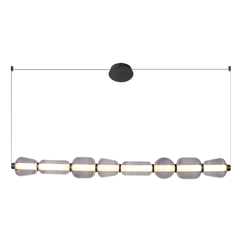 PENDANT LED LIGHT 37W 3000K METAL-GLASS, BLACK-SMOKED GREY