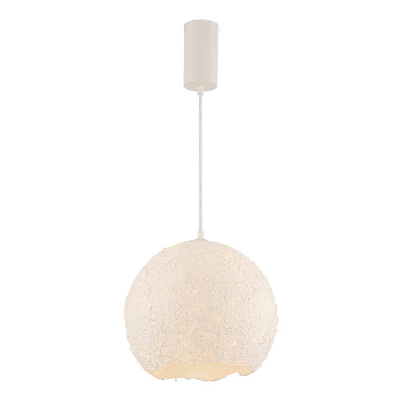 PENDANT LIGHT 1xE27 MAX 15W METAL - PAPER PULP - PLASTIC GLOBE  WHITE