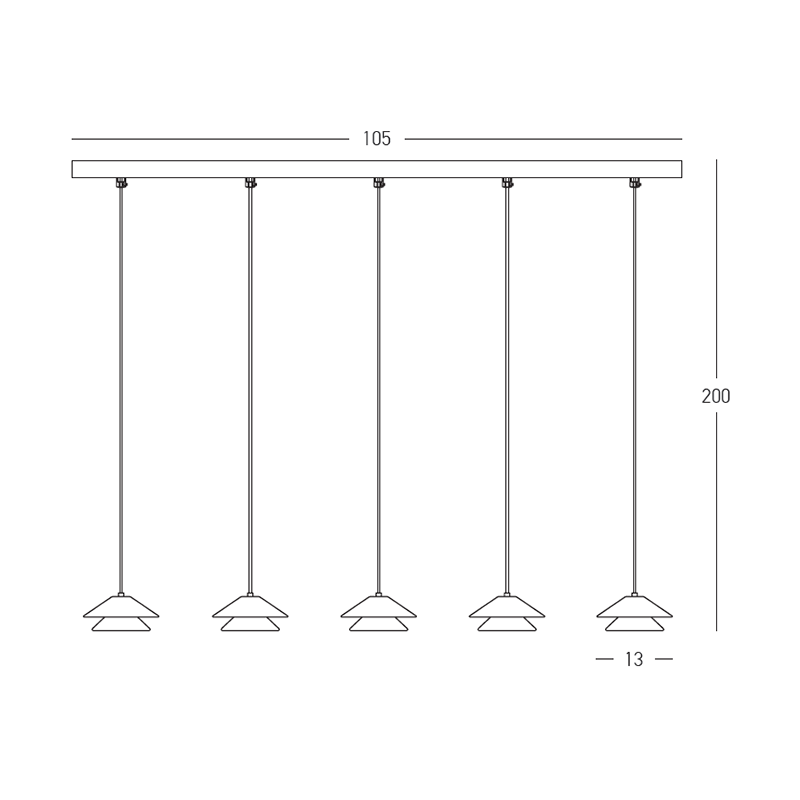 PENDANT LED LINE LIGHT 45W 3000K BLACK BASE - SANDY BLACK SHADE - BRUSHED GOLD ELECTROPLATE