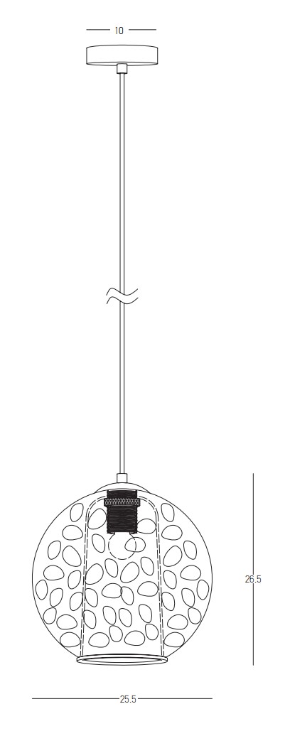 PENDANT E27 MAX 40W  GLASS  BLUE