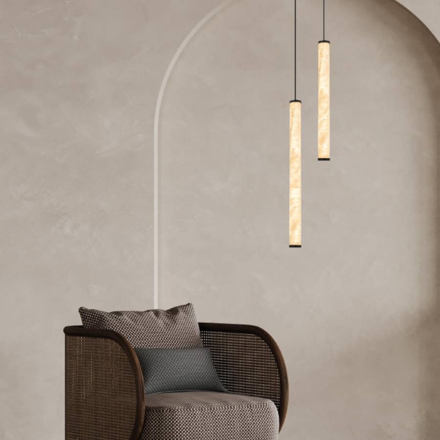 PENDANT LED LIGHT 15W 3000K TRIAC SANDY BLACK - ALABASTER