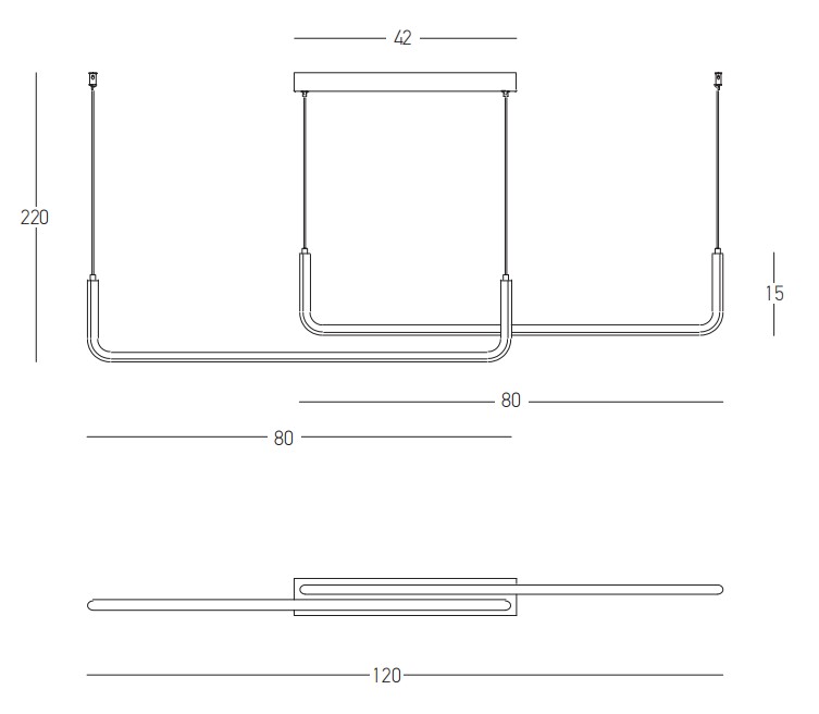 PENDANT LED LIGHT 40W 3000K ALUMINIUM-SILICONE BLACK  MATT