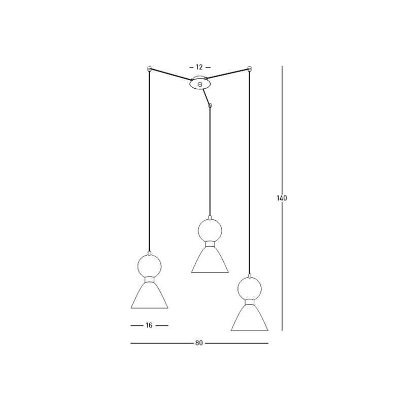 PENDANT 3XE14 MAX 15W GREEN MARBLE - BRASS