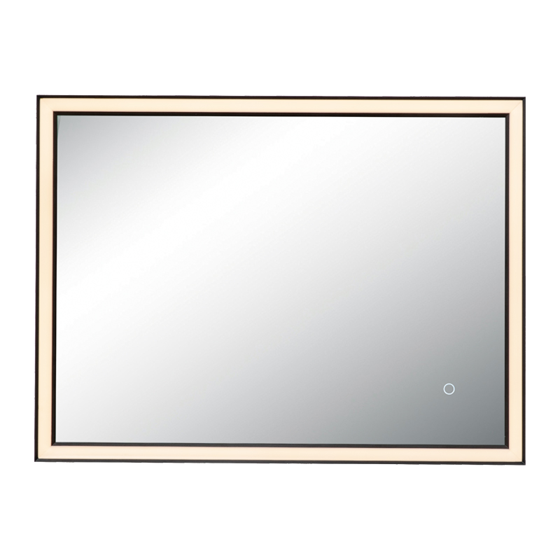 MIRROR WITH LED LIGHT 23W 3000K-4000K RECTANGLE TOUCH DIMMING SWITCH BLACK MATT IP44