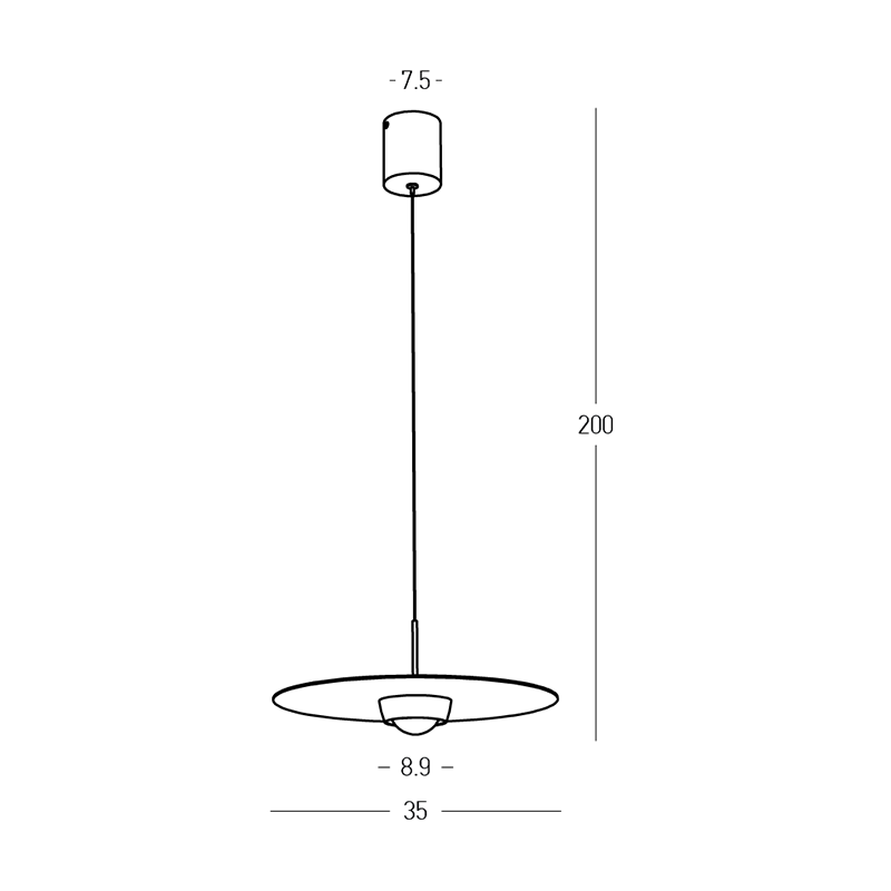 PENDANT LED LIGHT 21W 3000K TRIAC SANDY BLACK