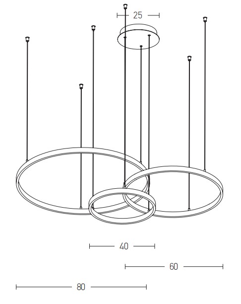PENDANT LIGHT 126W 3000K BRUSHED GOLD
