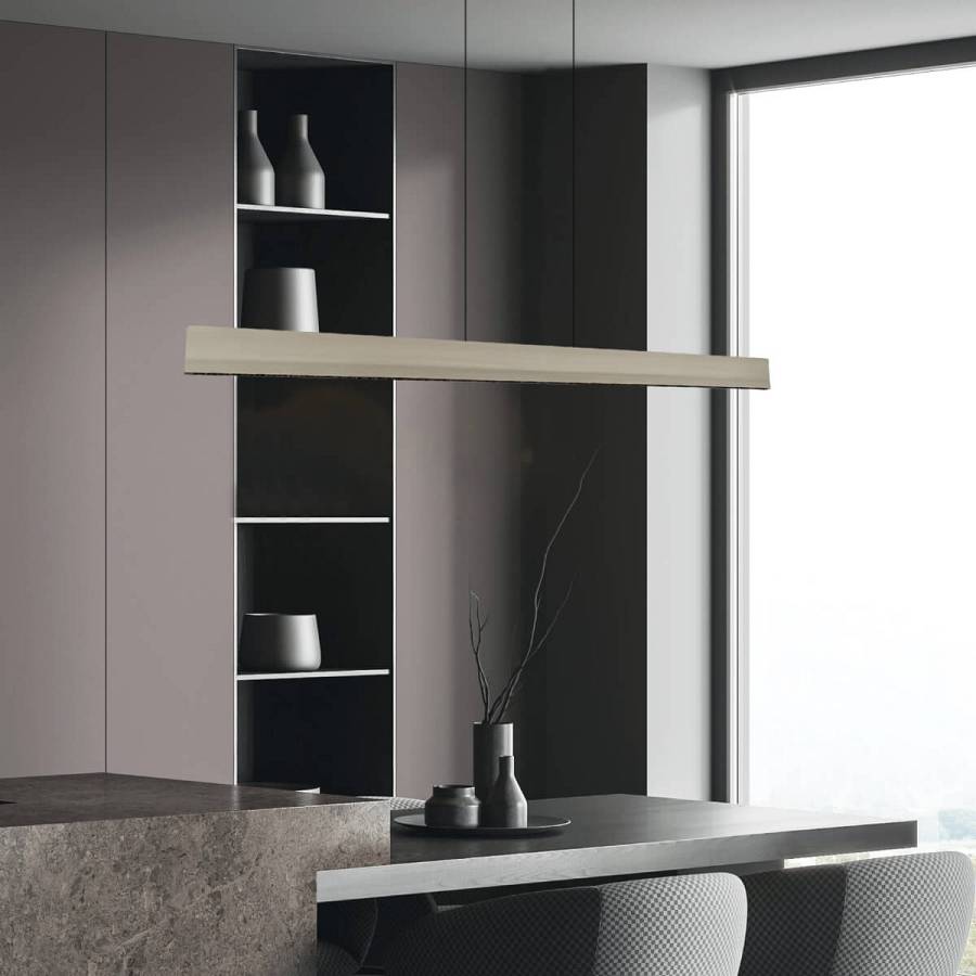 PENDANT LED LINE LIGHT 40W 3000K TRIAC BRUSHED GREY -ALUMINIUM - BLACK METAL