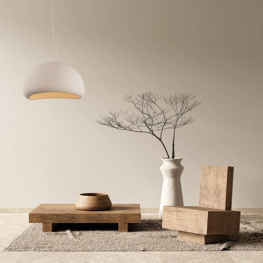 PENDANT LAMP E27 MAX 15W FIBERGLASS D:80 CM